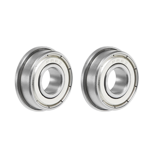 FR6ZZ Flange Ball Bearing 3/8"x7/8"x9/32" Double Shielded Chrome Bearings 2pcs - 2 Pack - FR6ZZ (3/8"x7/8"x9/32")
