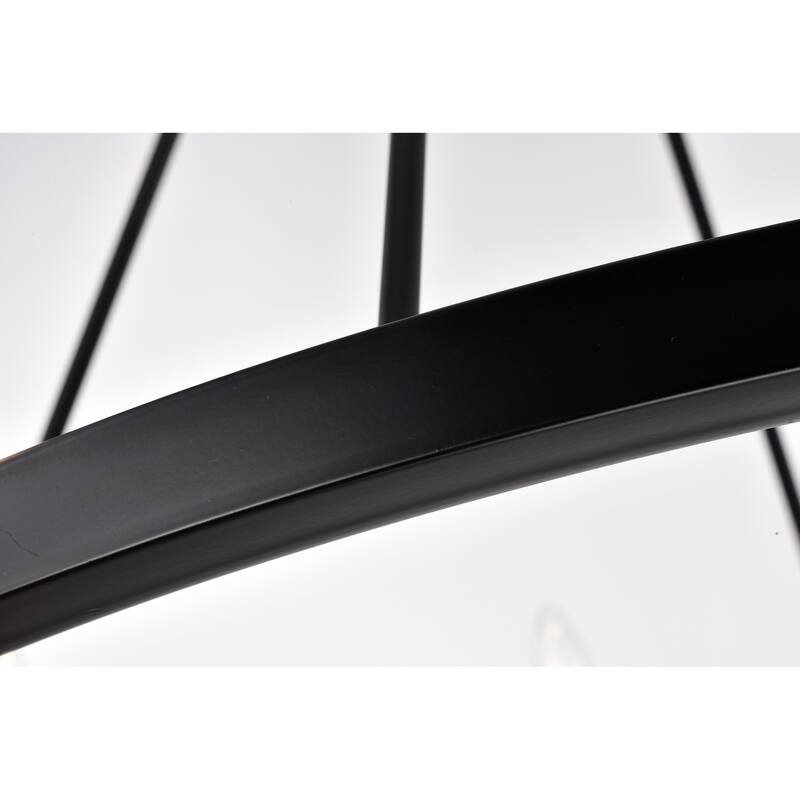Casey Matte Black 8-Light 32-Inch Round Wagon Wheel Chandelier
