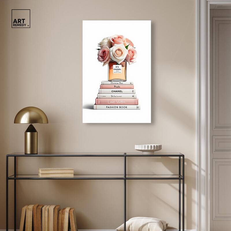 Rose Reads Rouge Canvas by Art Remedy, Gallery Wrapped