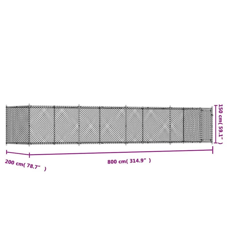 vidaXL Dog Cage Grey Galvanized Steel Durable Dog Cage