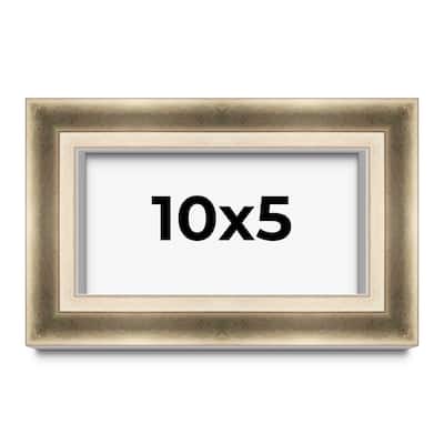 10x5 Shadow Box Frame Silver | 1.75 inches Deep Real Wood Traditional