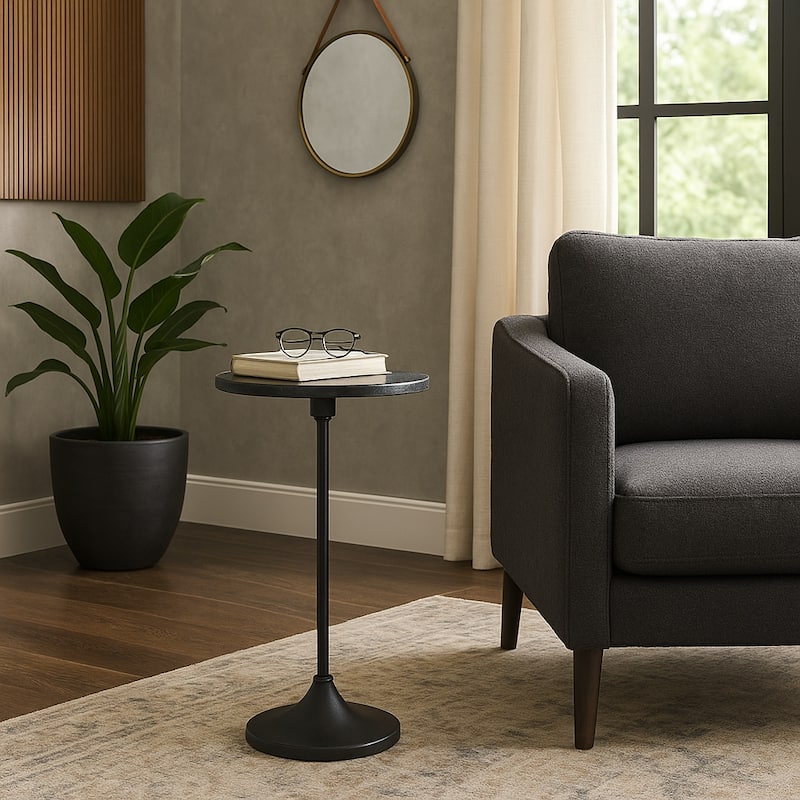 Modern Small Accent End Table with Metal Base - 27"