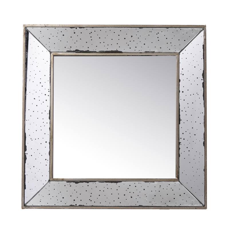 HomeRoots 18" Wall Mounted Vintage Style Glass Frame Accent Mirror - 26.2