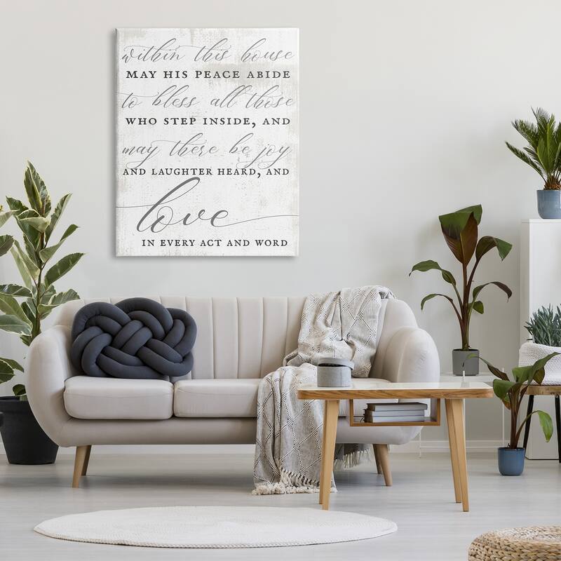 Stupell Love in Every Act and Word Family Greeting Canvas Wall Art - Grey