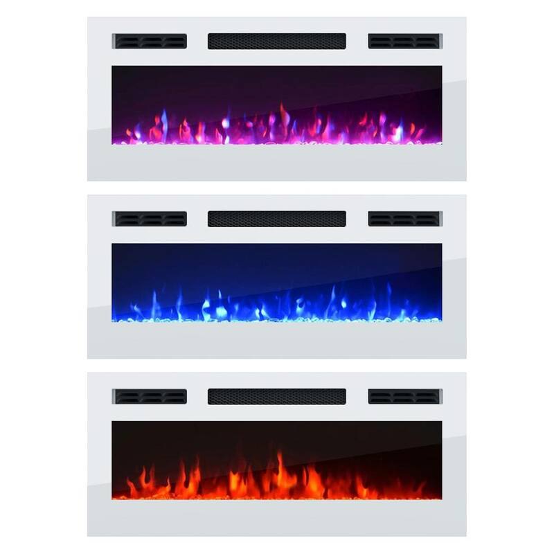 Reno WH05 Electric Fireplace Modern Wall Unit Entertainment Center