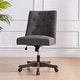 preview thumbnail 1 of 13, Armless Home Office Chair, 360° Swivel Upholstered Desk Chair, Adjustable Height Computer Task Chair with Wheels - N/A Gray