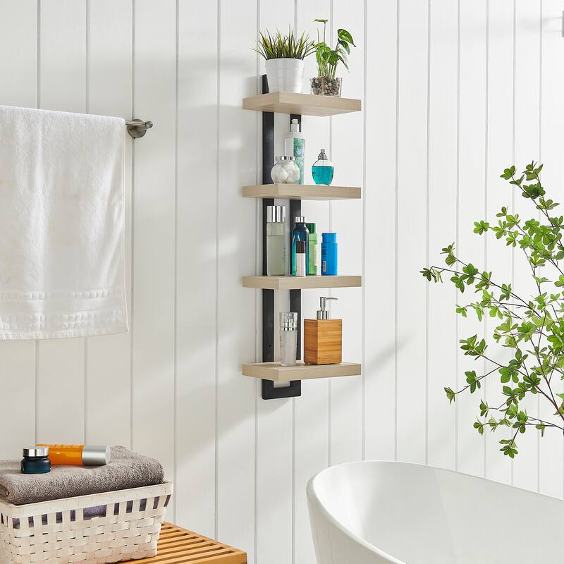 Danya B. 4-Tier Ladder Bracket Floating Wall Shelves