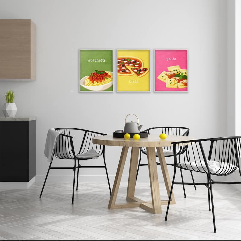 Stupell Italian Cuisine Meals Framed Giclee Art Design By Kim Allen (Set of 3)