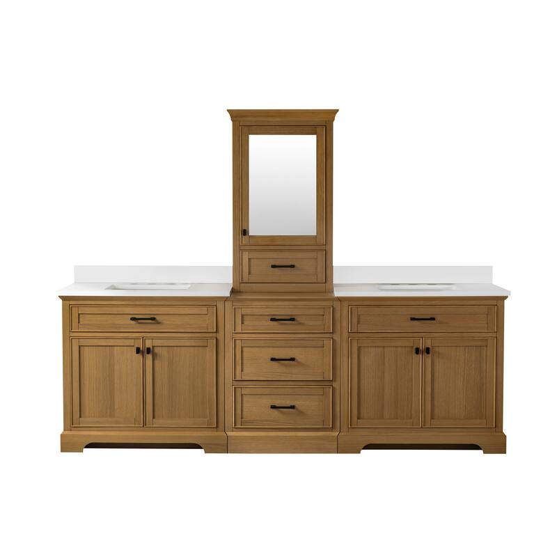 Milano 96" Double Sink Bathroom Vanity Modular Set