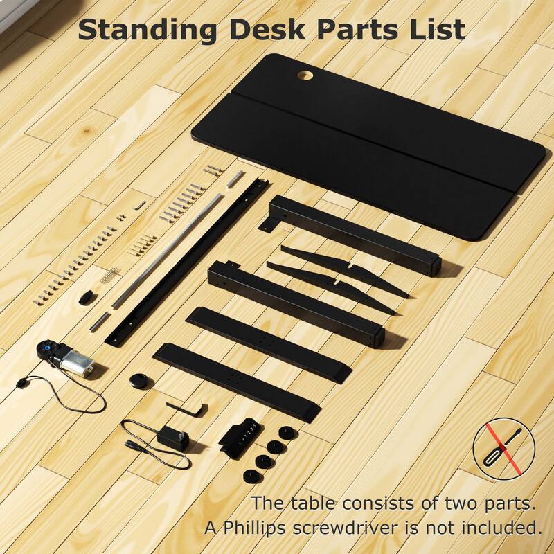 Javlergo Standing Desk, Adjustable Height Electric Sit Stand Up Down Computer Table, Ergonomic Rising Modern Lift Motorized