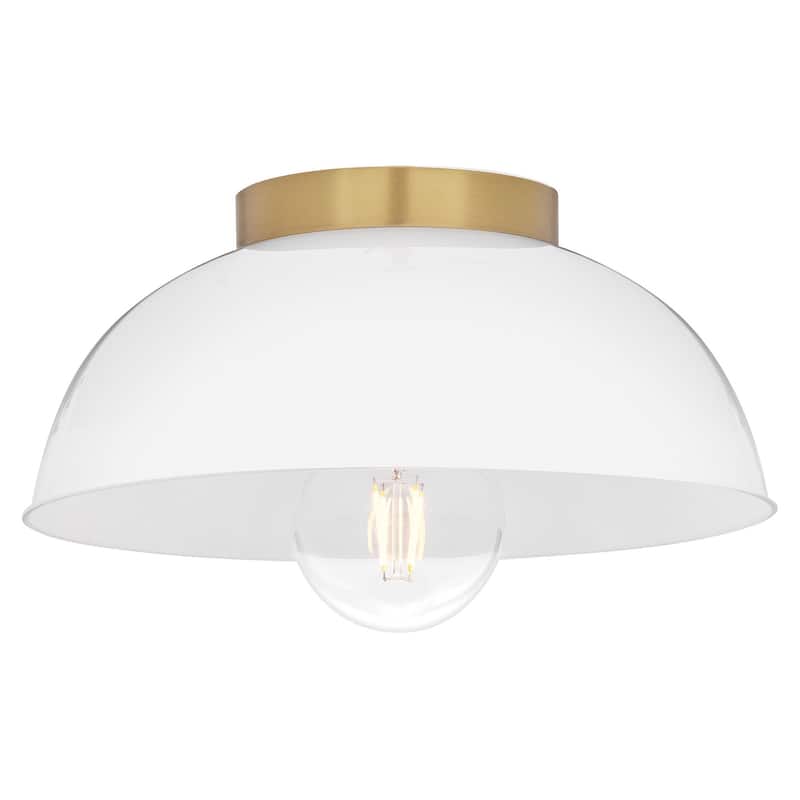 Lark 83301-CO Stu 1 Light 11" Wide Flush Mount Ceiling Fixture with - Lacquered Brass