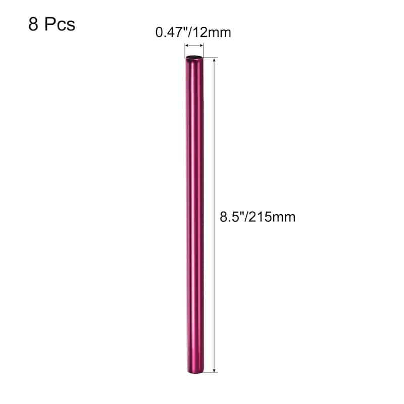 Reusable Metal Straws 8Pcs, Stainless Steel Drinking Straw 8.5"