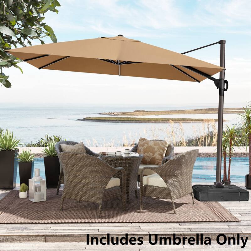 9 FT x 11.5 FT Outdoor Patio Cantilever-Offset Umbrella - Tan