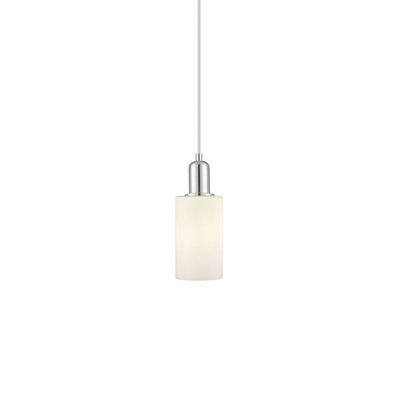 Innovations Lighting 716-1P-10-5 Clymer Pendant Clymer 5" Wide Mini - Polished Nickel / Matte White
