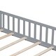 preview thumbnail 5 of 5, Full Size Floor Platform Bed with Fence and Door,Support Slats for Toddlers
