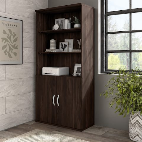 Hybrid Tall 5 Shelf Bookcase with Doors by Bush Business Furniture