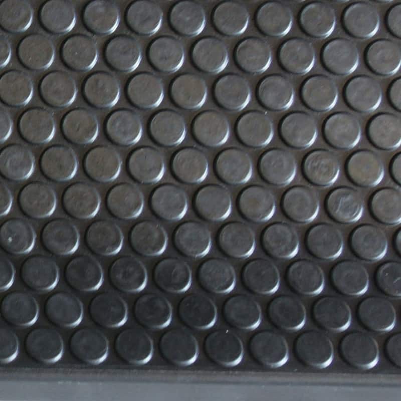 Rubber-Cal "Coin-Grip" Non-Slip Rubber Tread Stair Mats (6 Pack), Black - 9.75in x 29.75in