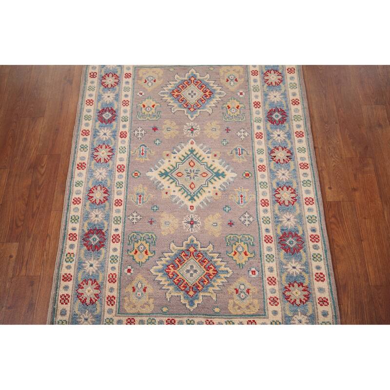 Kazak Accent Rug Handmade Oriental Beige Wool Carpet - 2'8" x 4'2"