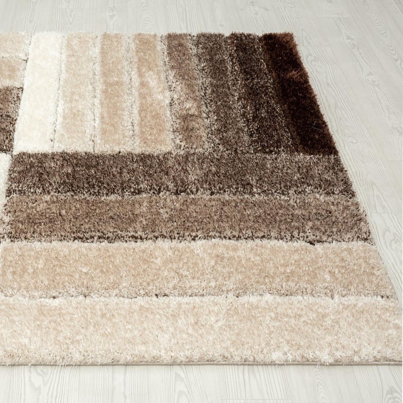 Luxe Weavers Shag Geometric Plush Area Rug, Indoor Carpet