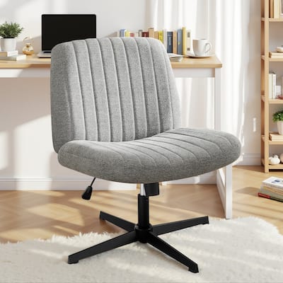 Desk Chairs. Cross Legged Office Task Armless Wide Vanity Makeup Chair Computer Chairs for Home Office