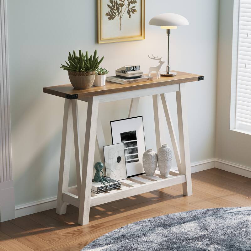 VredHom Console Table Sofa Table Entryway Table with Storage Shelf