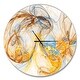 preview thumbnail 2 of 5, Designart 'Billowing Smoke Yellow' Oversized Modern Wall CLock