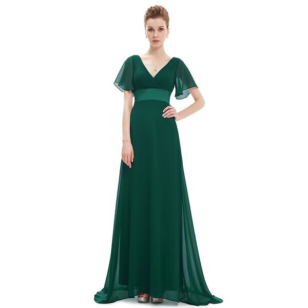 US Green Bridesmaid Dresses Long Chiffon Formal Evening Dress 08110 Ever-Pretty