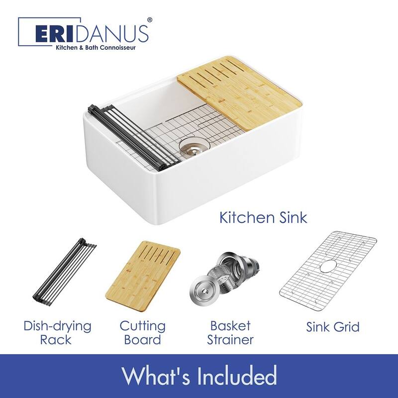 Eridanus Fireclay Workstation Farmhouse Kitchen Sink