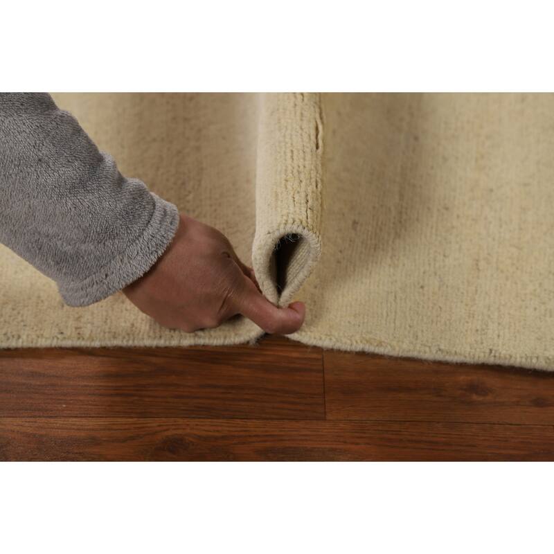 Modern Gabbeh Oriental Accent Rug Handmade Beige Wool Carpet - 2'9"x 4'0"