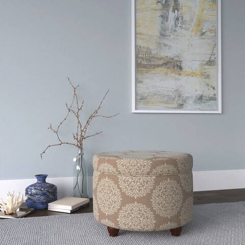 The Curated Nomad Hector Brown Medallion Storage Ottoman