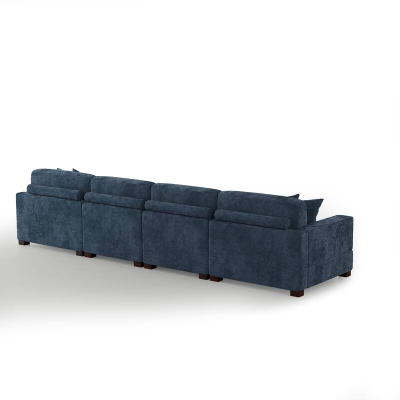 Oversized Modern Chenille L-shape Modular Sectional Sofa with Chaise
