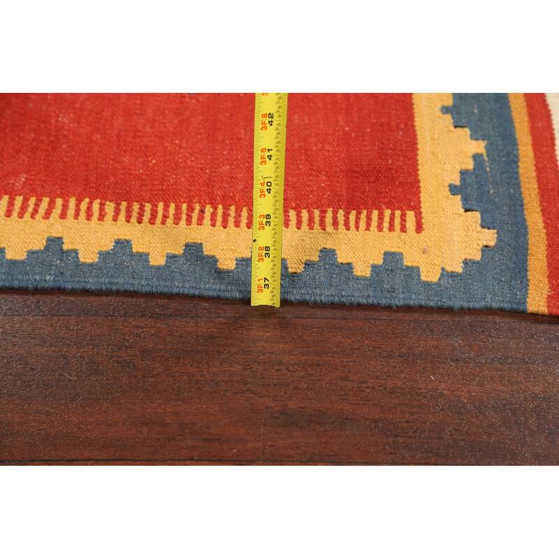 Tribal Kilim Shiraz Persian Wool Area Rug Flat-weave Bedroom Carpet - 2'8" x 4'6"