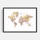 Colors of the fall detailed world map in watercolor Art Print/Poster ...