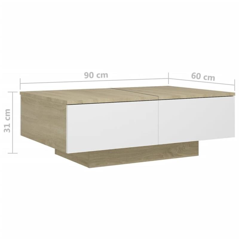 vidaXL Coffee Table Accent Side End Sofa Table for Living Room Engineered Wood - 35.4" x 23.6" x 12.2"