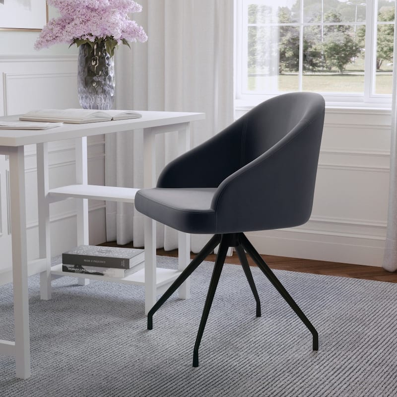 Martha Stewart Upholstered Stationary Swivel Home Office Chair