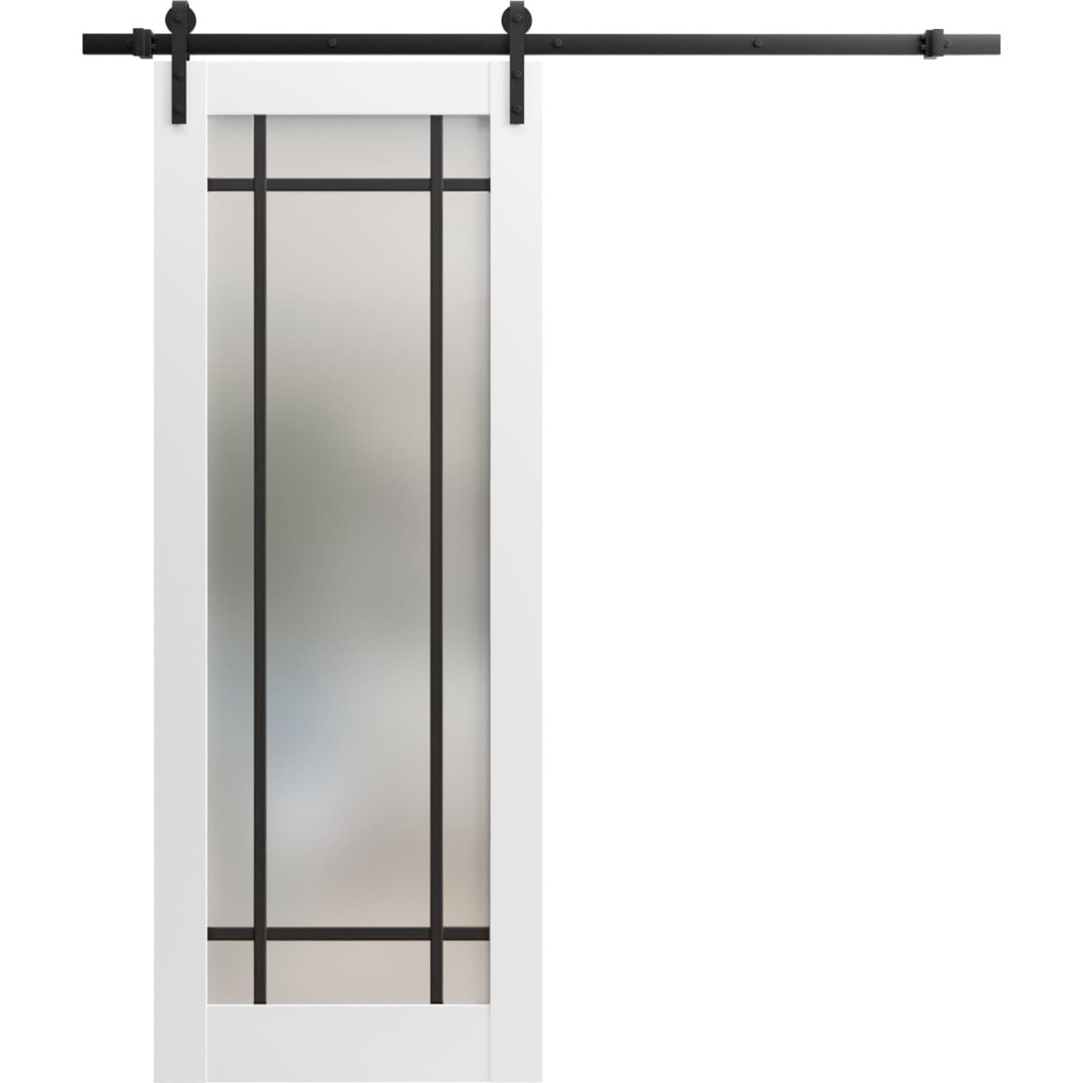 SartoDoors Planum 2112 | Bedroom Door Barn Door | Solid Wood | Hardware Set | 18x80, White Silk Bathroom Door Pantry Door