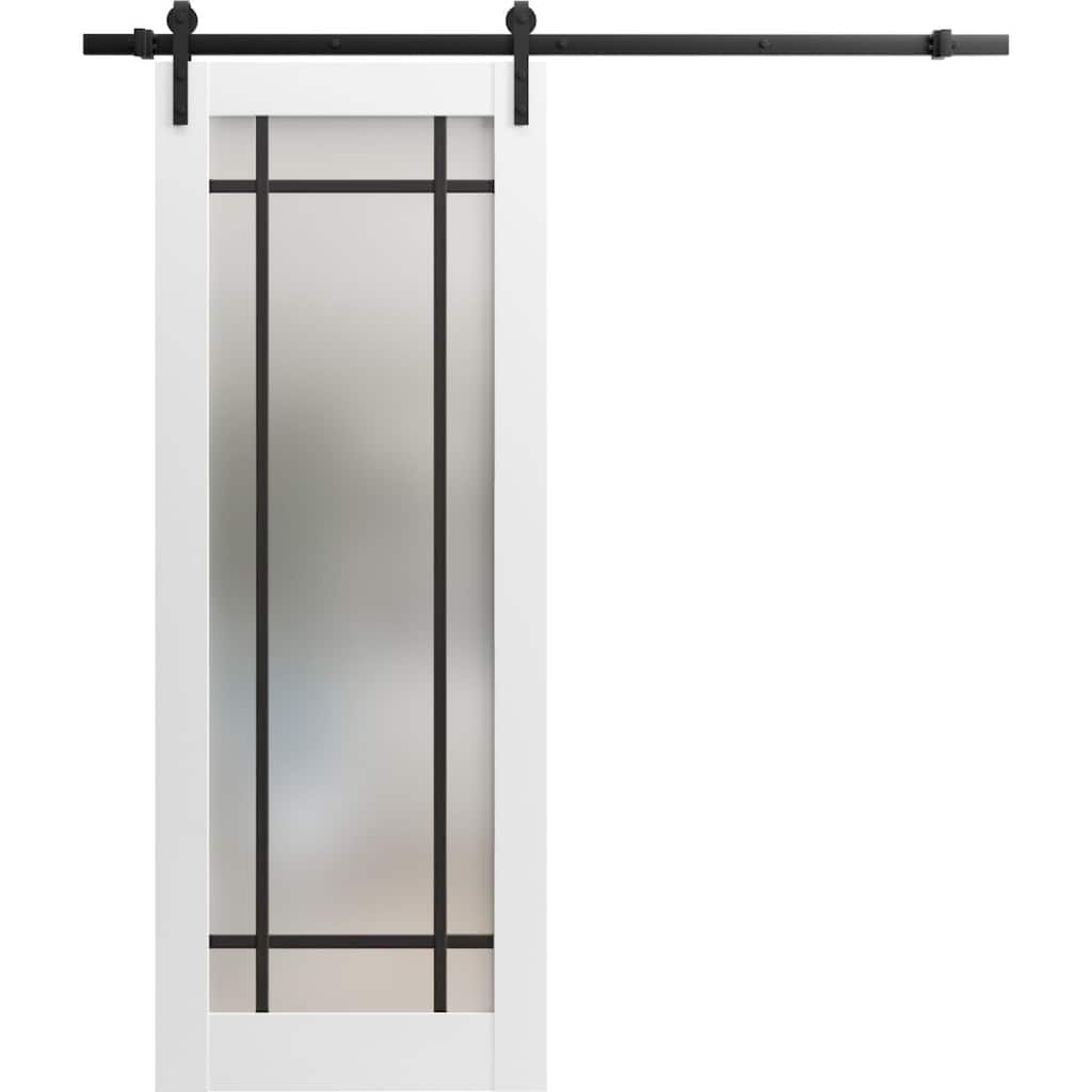 Sturdy Barn Door 36 x 80 Planum 2112 White Silk 6.6FT
