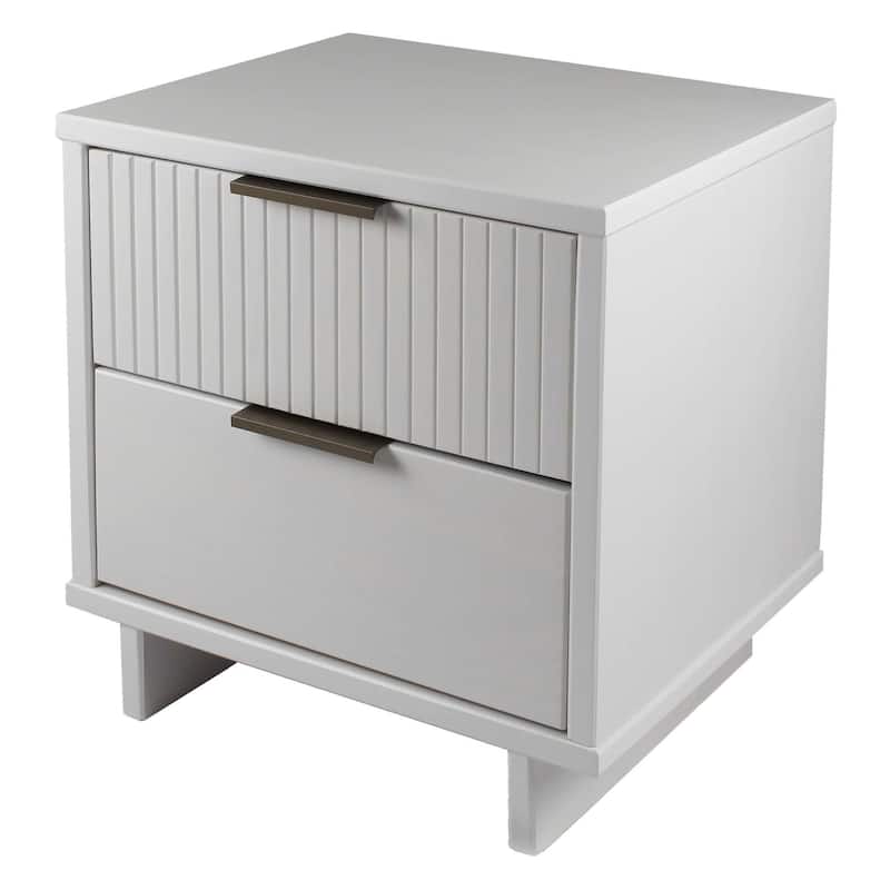 Manhattan Comfort Granville Mid Century Solid Wood 2 Drawer Nightstand Set of 2