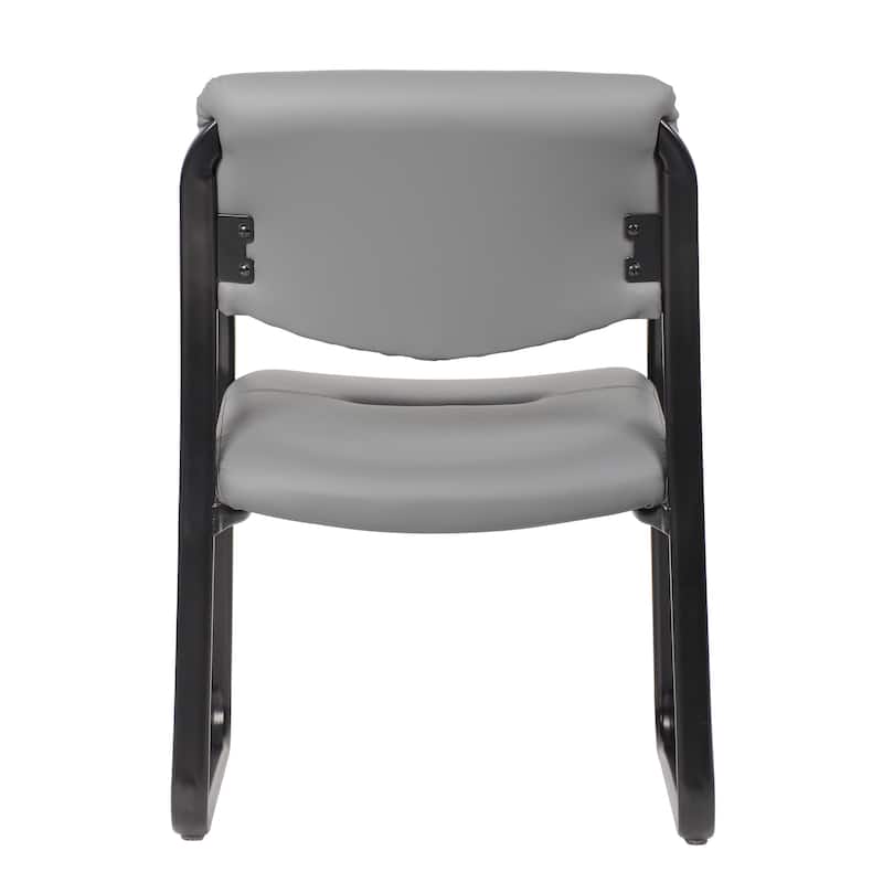Boss Leather Sled Base Side Chair