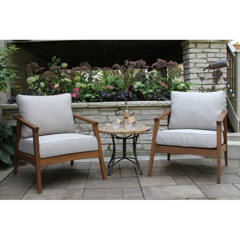 3 pc Eilaf Eucalyptus Modern Seating Group with Sandstone Accent Table