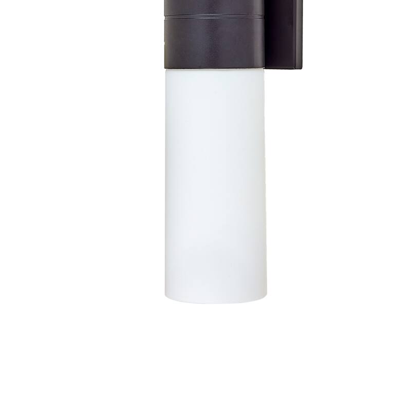 Cylinder Bathroom Light with 2 White Glass Shade and Gold Finish
