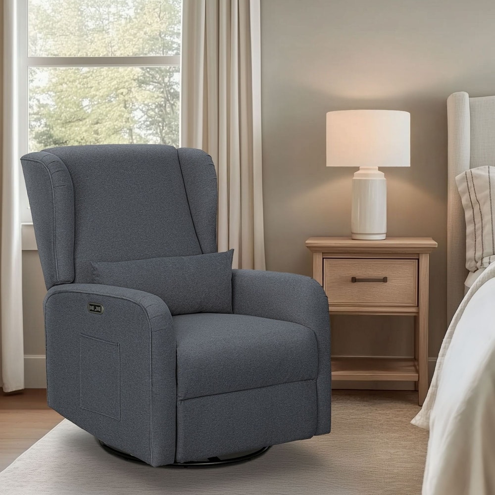 Madison Park Candace Power Recliner 3-in-1 with Swivel, Glider, USB Ports