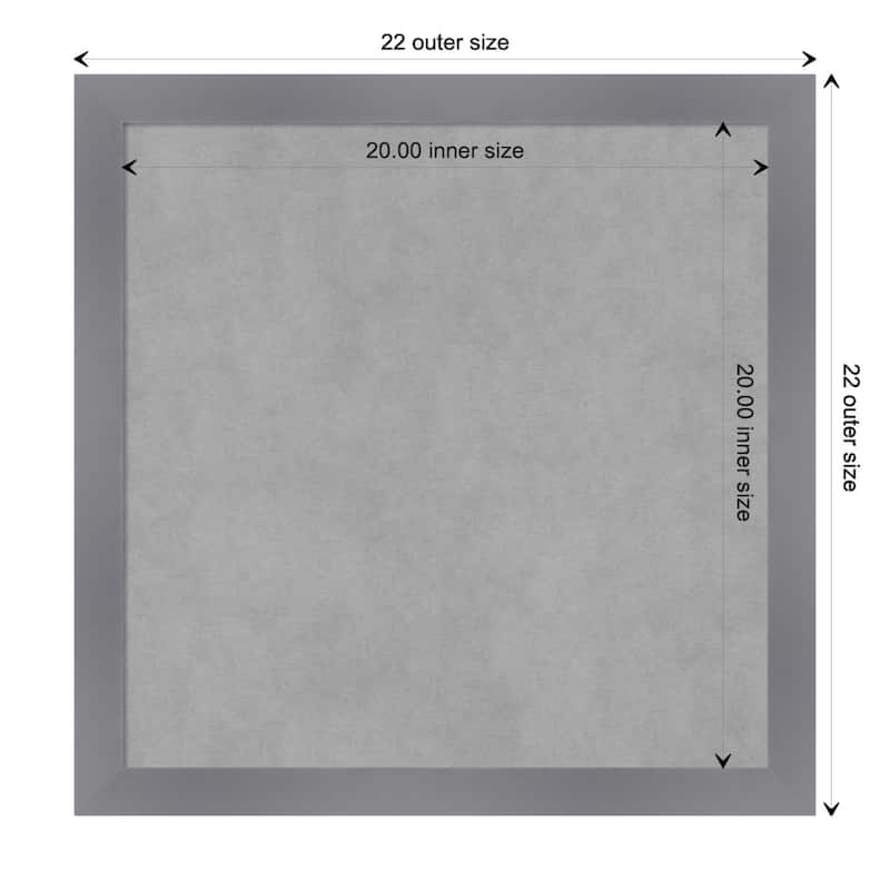 Amanti Art Edwin Grey Framed Magnetic Board - Board Size 20x20