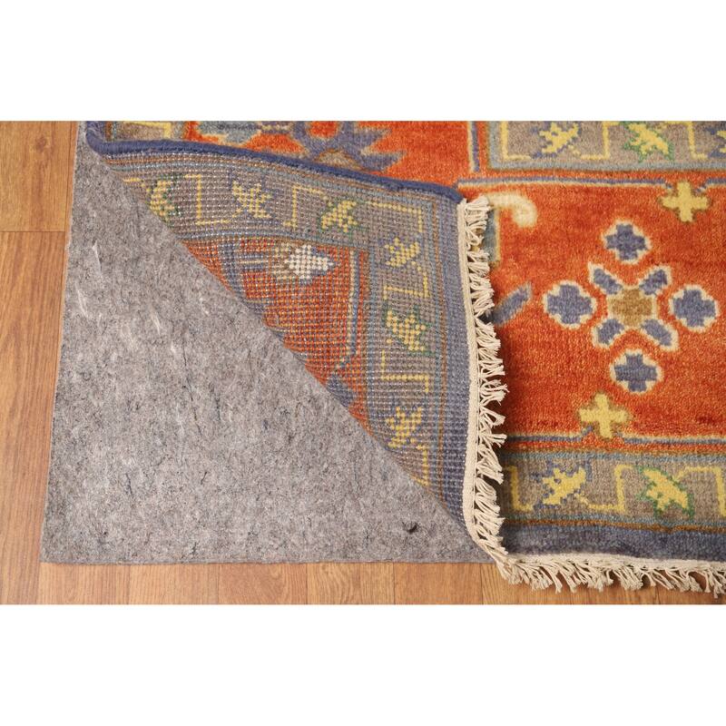 Hand Knotted Oriental 100% Wool Carpet Traditional Medallion Navy Blue & Blues Heriz (serapi) Area Rug - 14' 1'' X 9' 11''