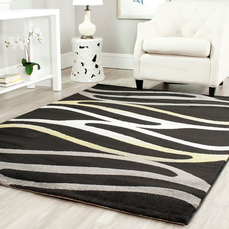 SAFAVIEH Porcello Rosey Modern Rug - 8' x 11'2" - Black