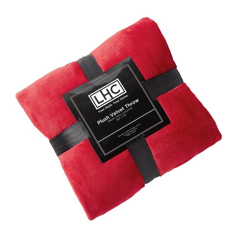Velvet Throw - Oversized Solid Microfiber Polyester Blanket for Year-Round Warmth by Windsor Home