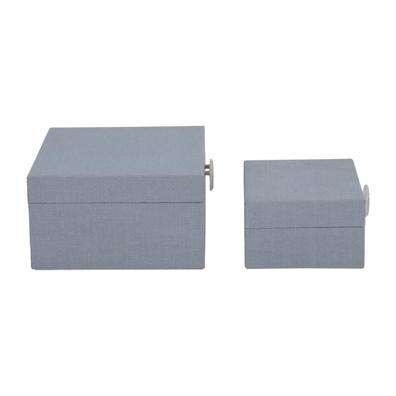 Sagebrook Home Sophisticated Decorative Boxes - MDF, Velvet Lining, and Metal Accents, Set of 2