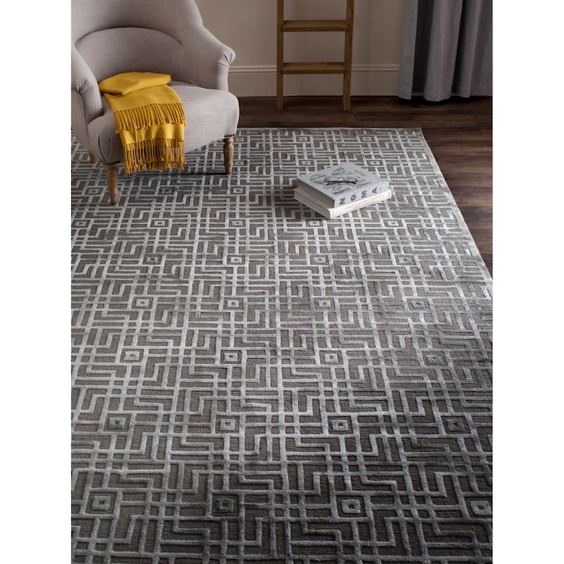 SAFAVIEH Couture Hand-knotted Tibetan Sadhana Modern Wool Rug - 6' x 9' - Taupe
