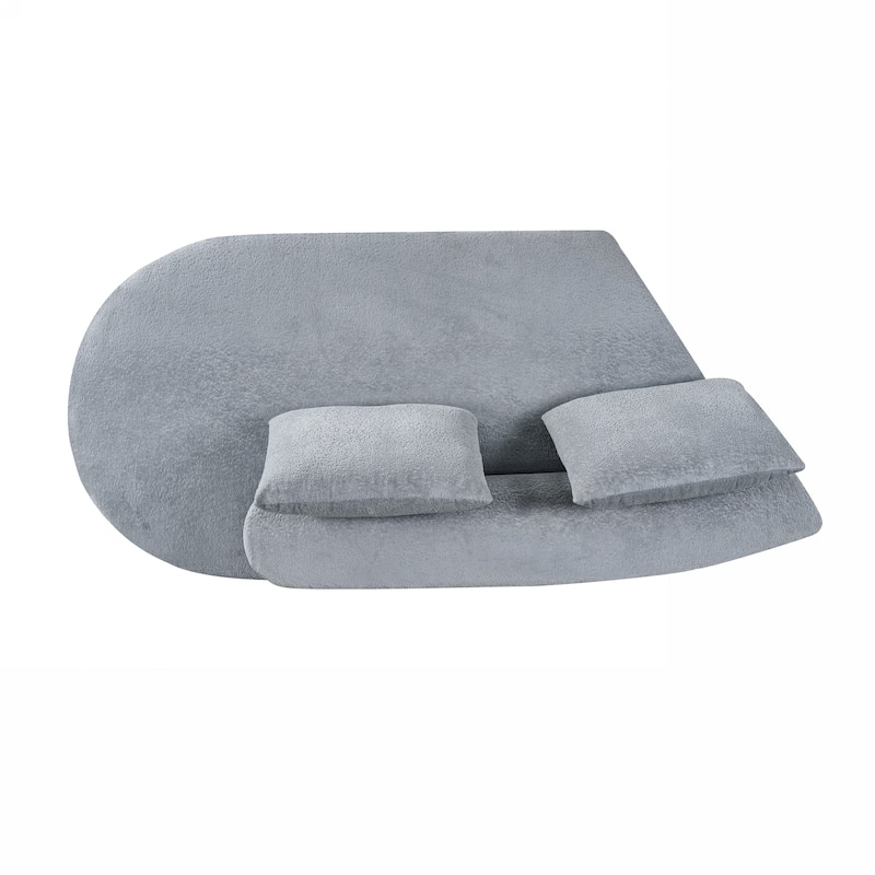 Roomfitters 116" Modern Curved 2-Piece Sectional Sofa with Chaise Lounge, Comfy Upholstery for Living Room