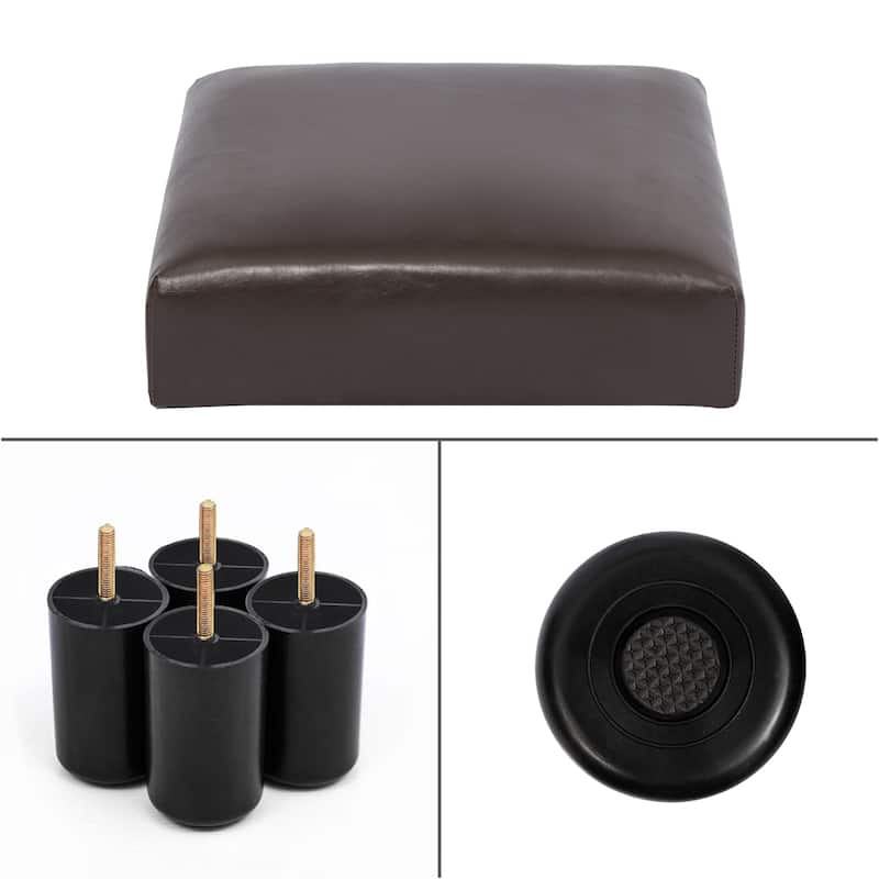 Adeco Small Ottoman Upholstered Footrest Pet Steps Dog Stairs Stool